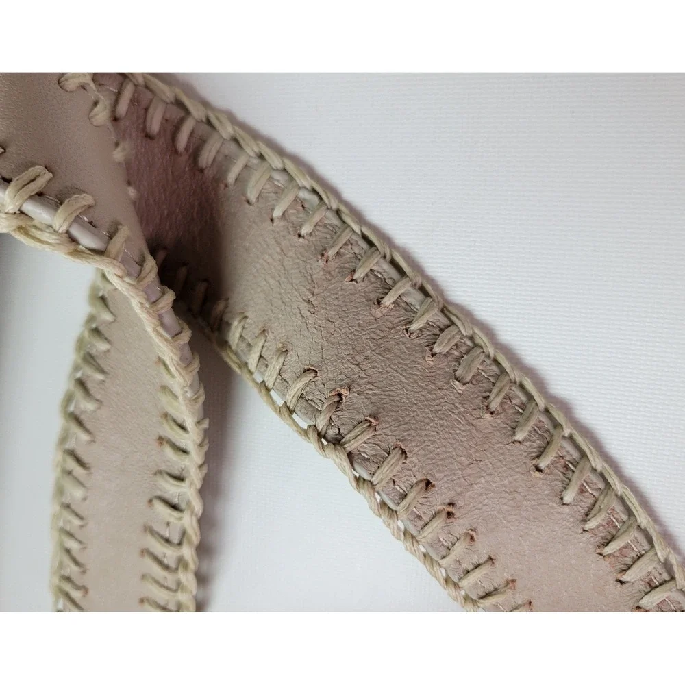 Chi‎ Snake Collage Satchel Bag Taupe Leather Patent Whipstitch Shoulder Bag